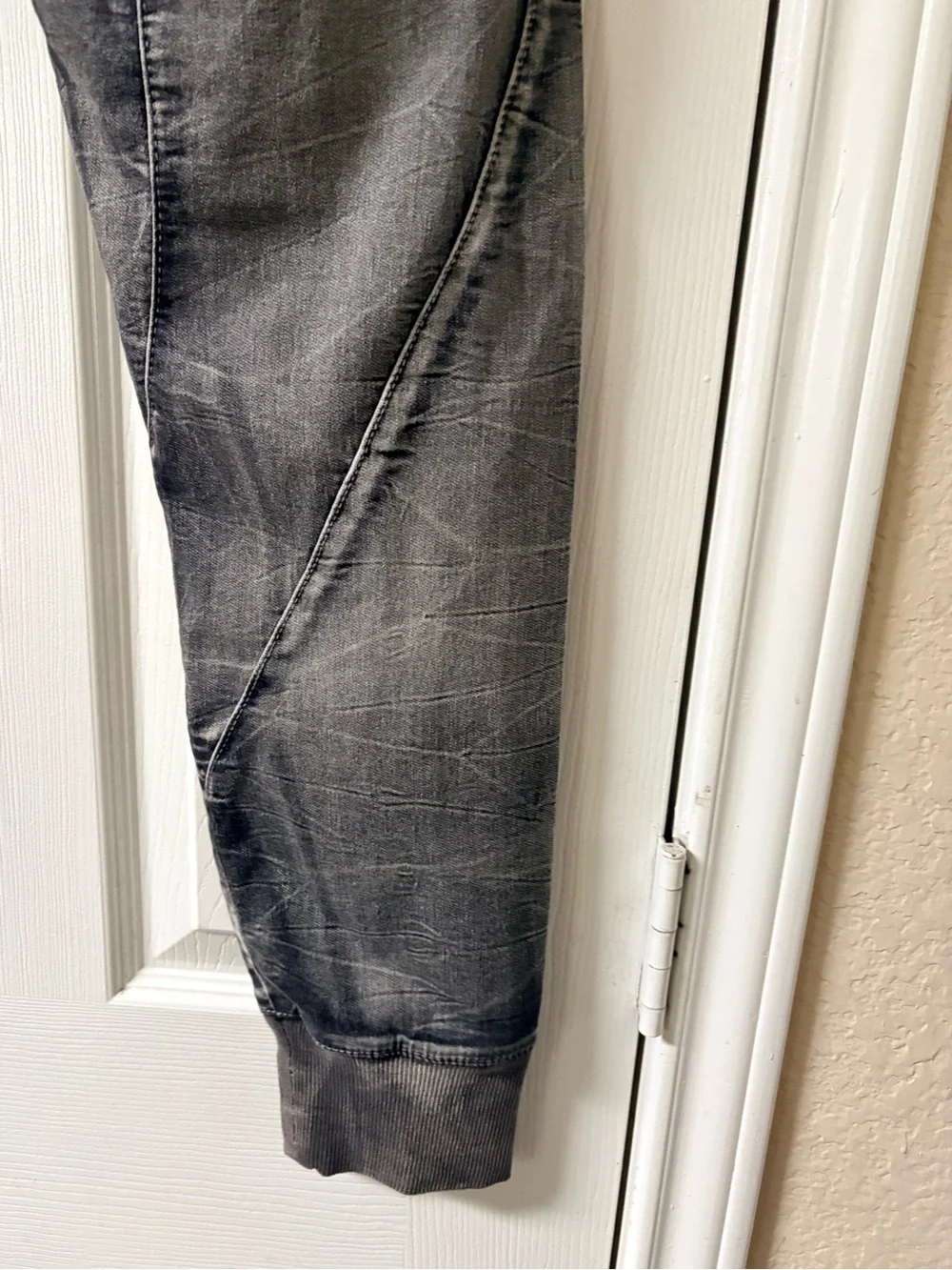 Standards & Practices Candice Elastic Waist Black Denim Knit Skinny Pants Large